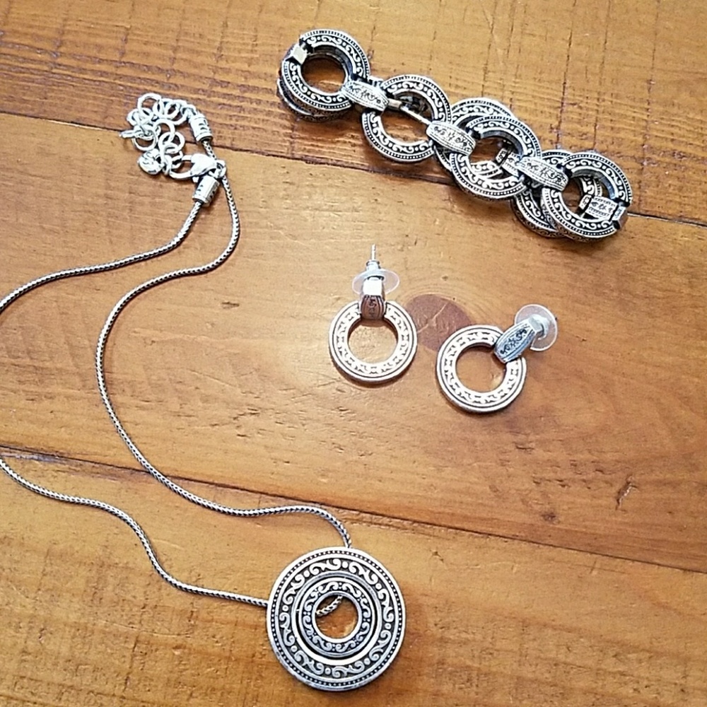 Brighton bracelet necklace and earrings set